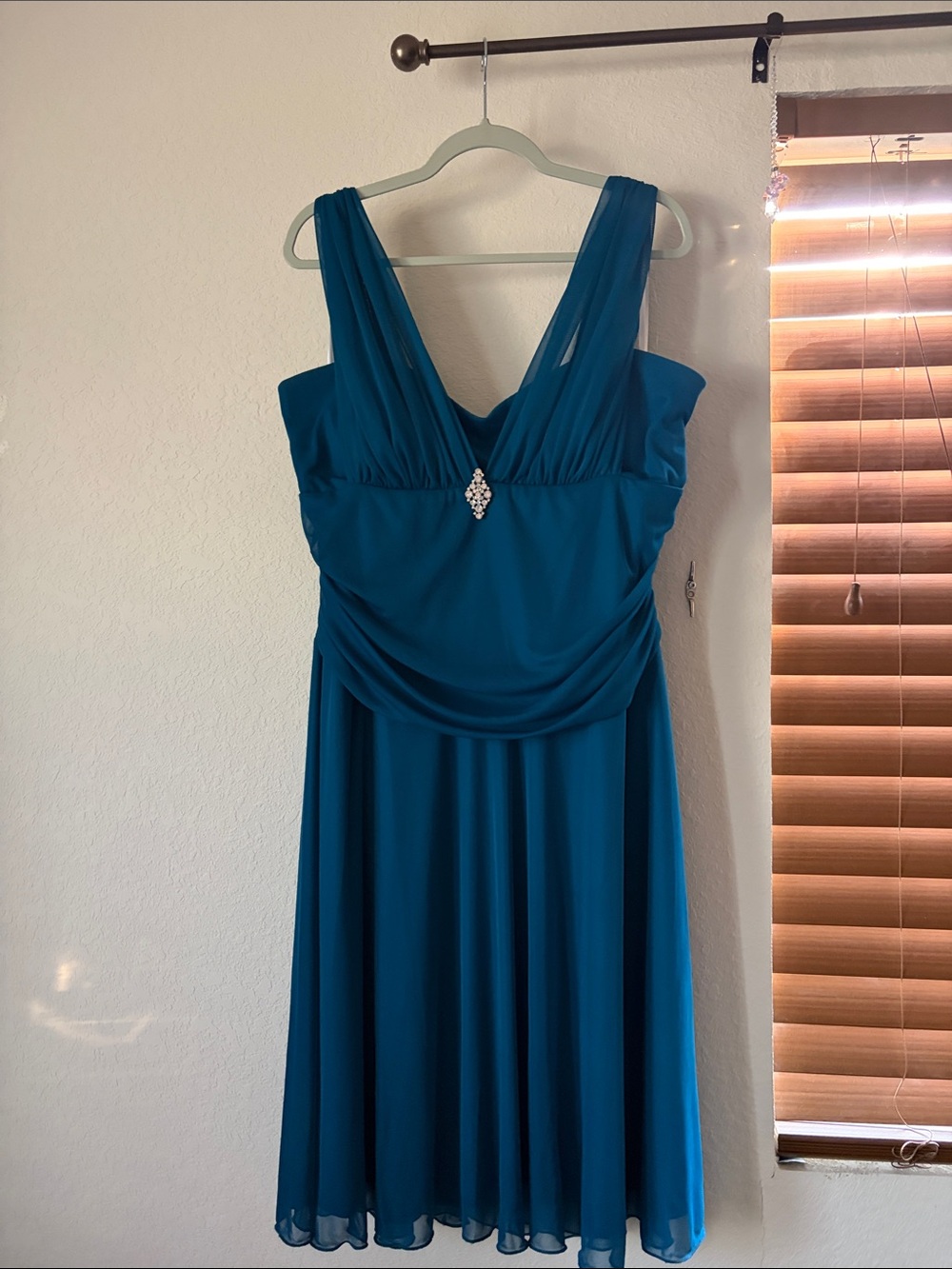 NEW Evening Dress with Embellished Waist in Teal
